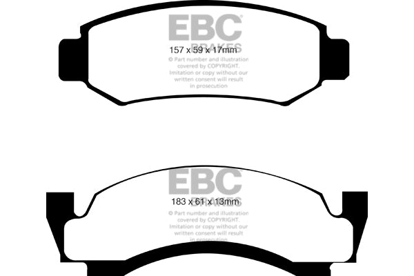 EBC Yellowstuff 4000 Series Street and Track Brake Pad Set (DP41261R)