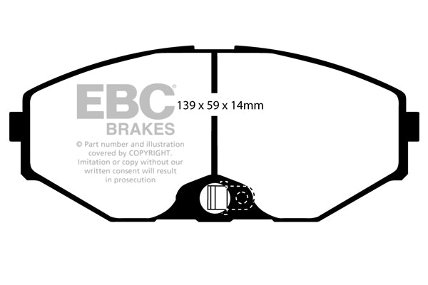 EBC Yellowstuff 4000 Series Street and Track Brake Pad Set (DP41471R)