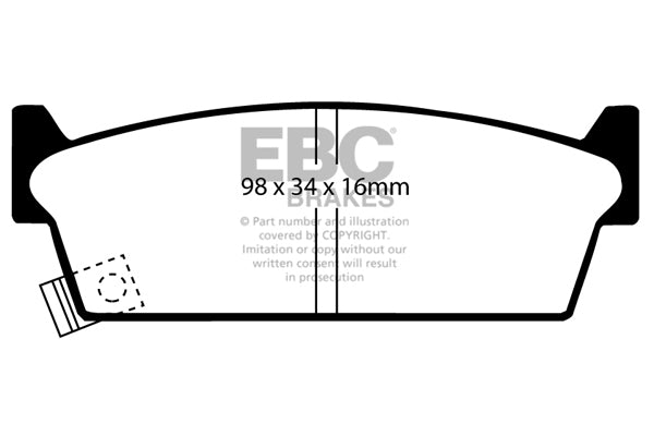 EBC Yellowstuff 4000 Series Street and Track Brake Pad Set (DP4686/2R)