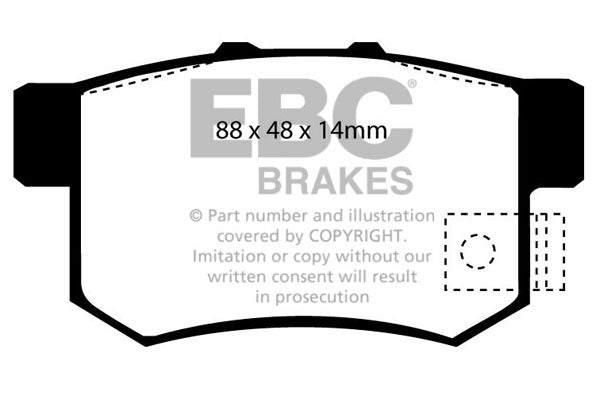 EBC Yellowstuff 4000 Series Street and Track Brake Pad Set (DP4781/2R)