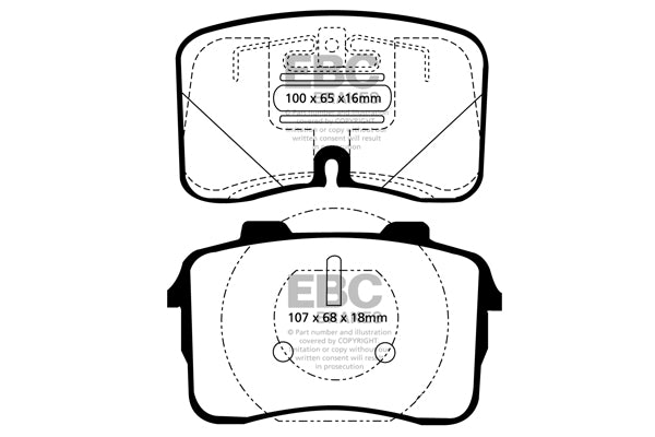 EBC Yellowstuff 4000 Series Street and Track Brake Pad Set (DP4883R)