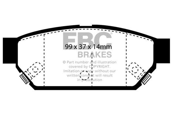 EBC Yellowstuff 4000 Series Street and Track Brake Pad Set (DP4986R)