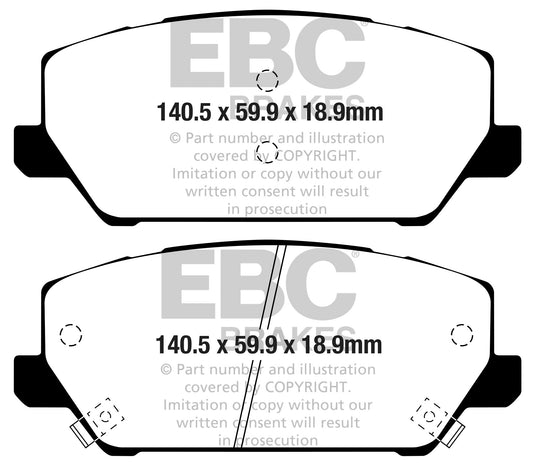 EBC Yellowstuff 4000 Series Street and Track Brake Pad Set (DP42343R)