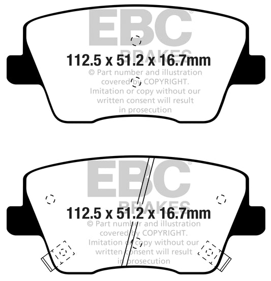 EBC Yellowstuff 4000 Series Street and Track Brake Pad Set (DP42344R)