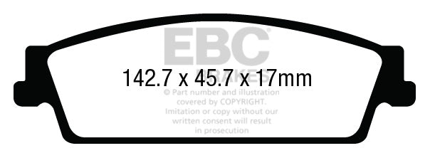 EBC Yellowstuff 4000 Series Street and Track Brake Pad Set (DP43022R)