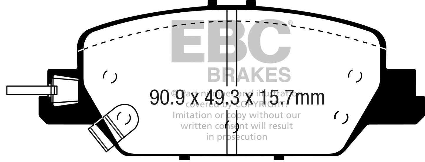 EBC Yellowstuff 4000 Series Street and Track Brake Pad Set (DP43085R)